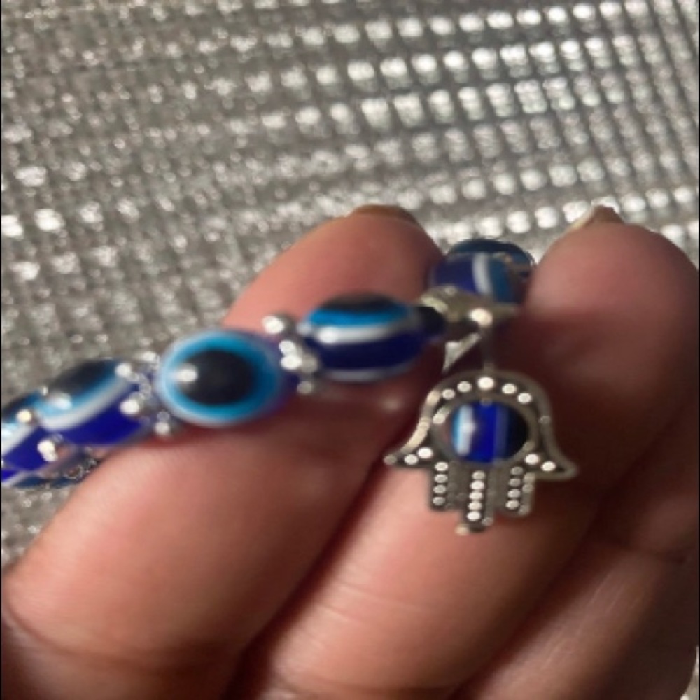 COPY - Turkish evil eye invader bracelet with Hamsla  hand